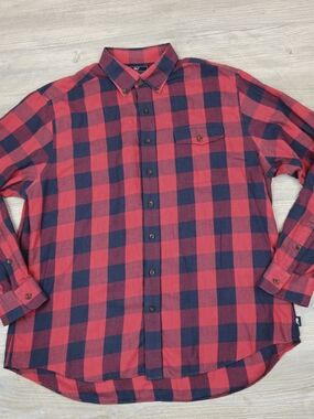 Vineyard Vines Men's XL Slim Fit Crosby Red Blue Plaid Linen Blend Shirt
